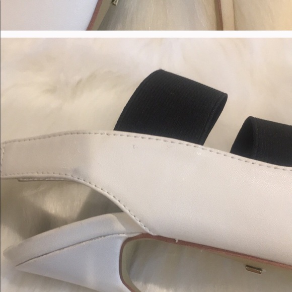 🔥 bebe 🔥 White & Black Pointed Toe Pumps Size 5 - Picture 6 of 7